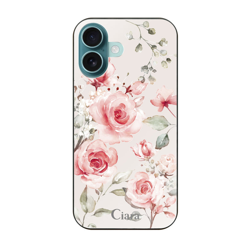 iPhoneケース ガラス 強化ガラスケース スプリンクルフラワー