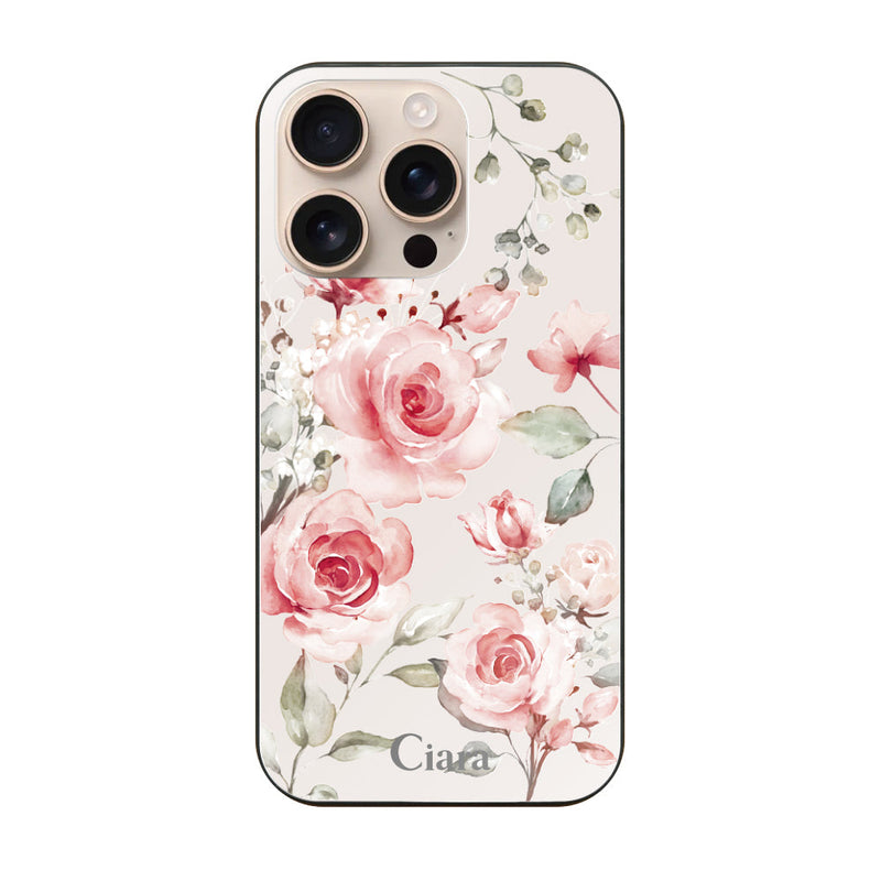 iPhoneケース ガラス 強化ガラスケース スプリンクルフラワー