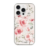 iPhone16ProMax ガラス 強化ガラスケース スプリンクルフラワー ピンク