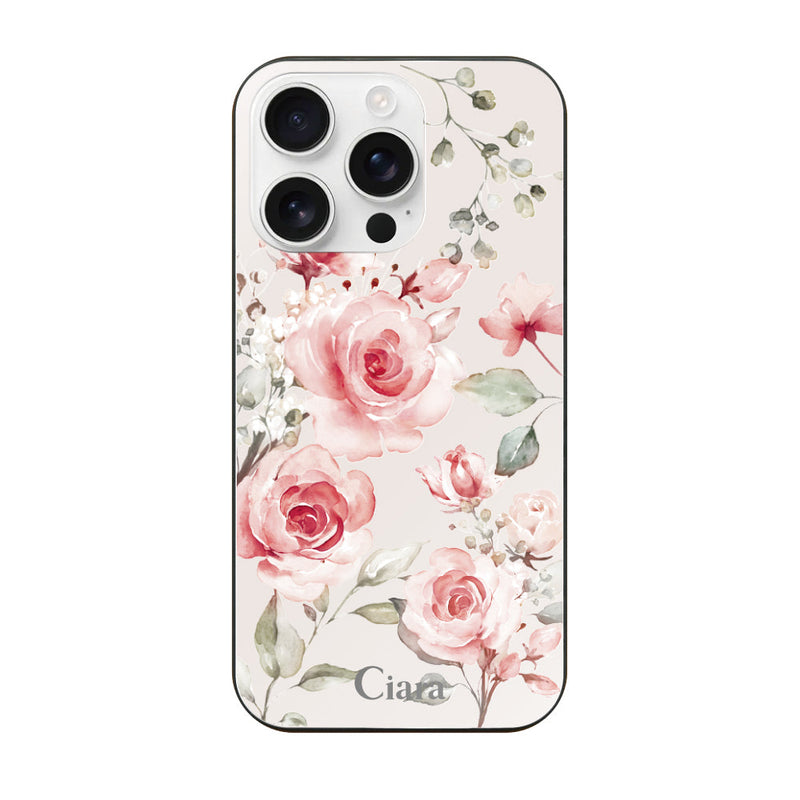 iPhoneケース ガラス 強化ガラスケース スプリンクルフラワー