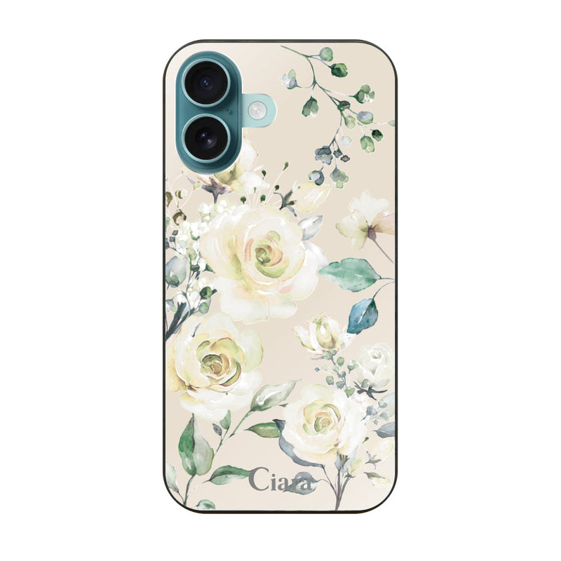 iPhoneケース ガラス 強化ガラスケース スプリンクルフラワー