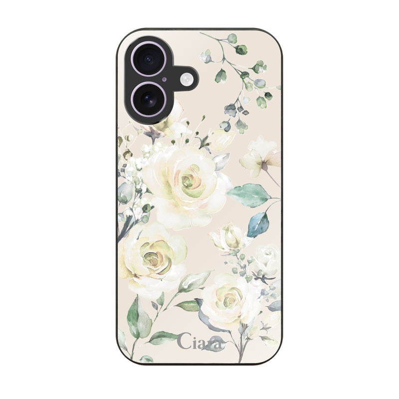 iPhoneケース ガラス 強化ガラスケース スプリンクルフラワー