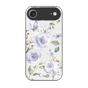 iPhoneAir ガラス 強化ガラスケース スプリンクルフラワー パープル