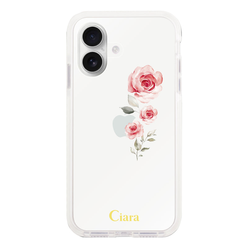 iPhoneケース クッションバンパー 耐衝撃クリアケース ヴァーティカルフラワー