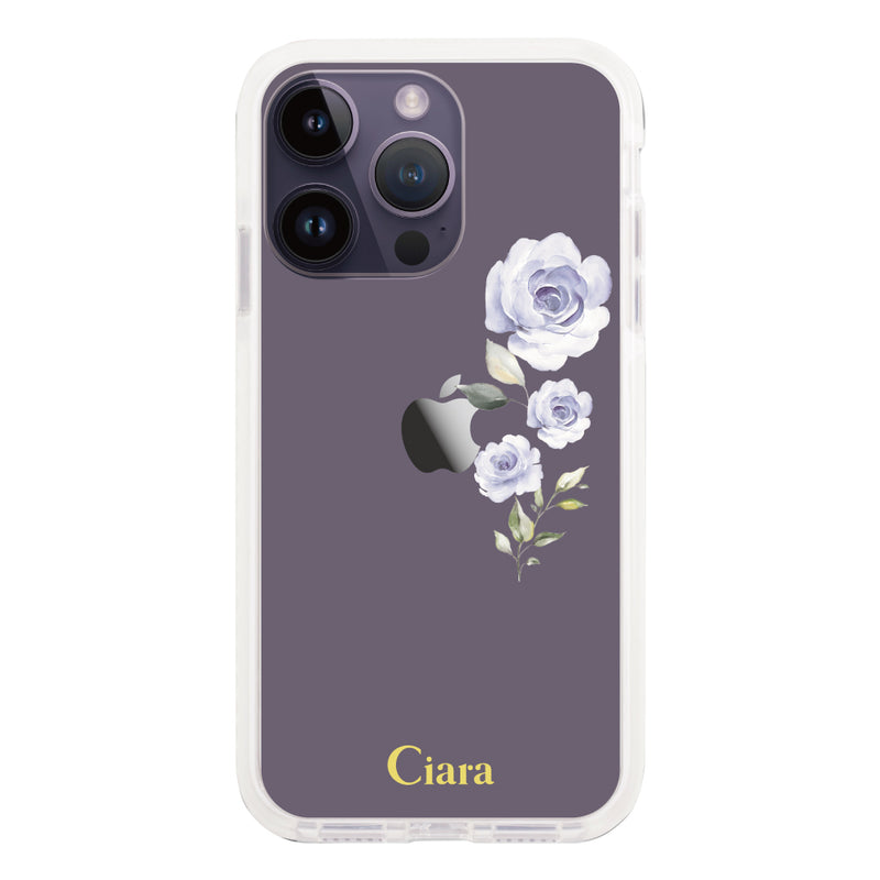 iPhoneケース クッションバンパー 耐衝撃クリアケース ヴァーティカルフラワー