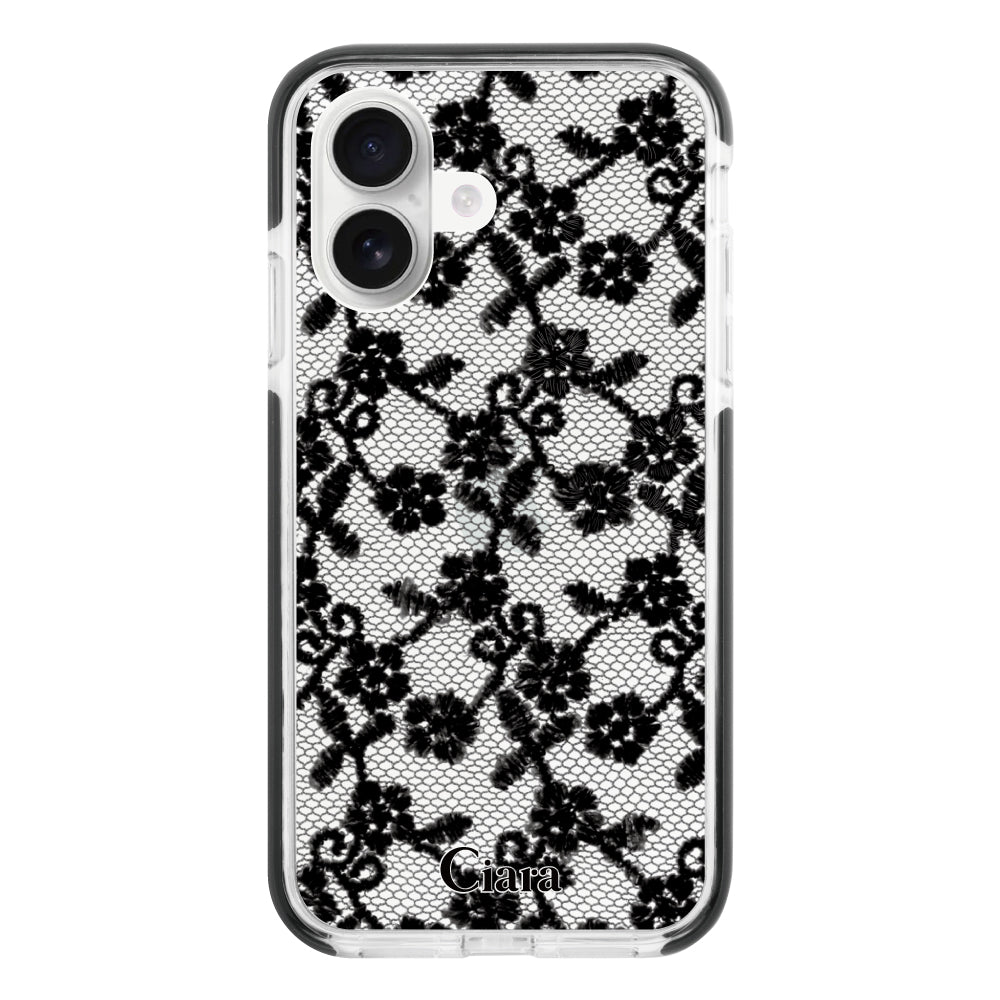 iPhoneケース】 クッションバンパー FABRIC SMALL FLOWER LACE