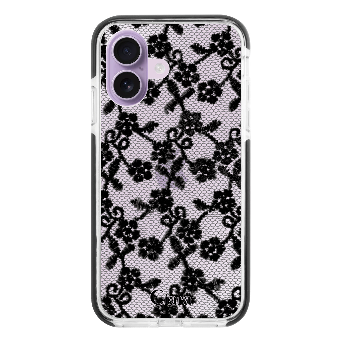 CASSETIFY レース模様クリアケース iPhoneケース】 クッションバンパー FABRIC SMALL FLOWER LACE
