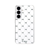 GalaxyS26 クリアケース キルティングリボン ブラック
