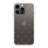 iPhone13Pro クッションバンパー 耐衝撃クリアケース キルティングリボン レッド