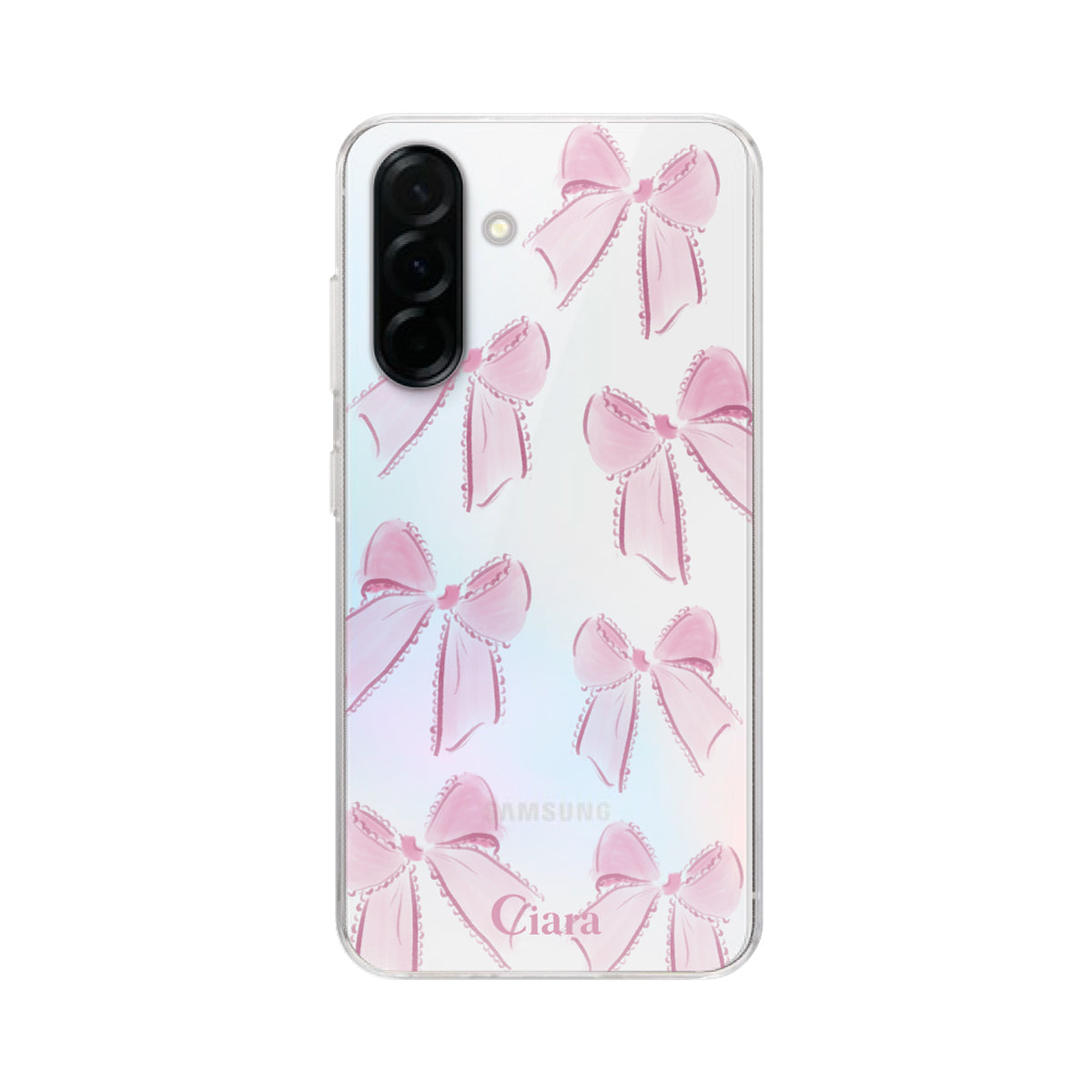 GalaxyA36 クリアケース ウォーターリボン ピンク