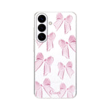 GalaxyS26 クリアケース ウォーターリボン ピンク
