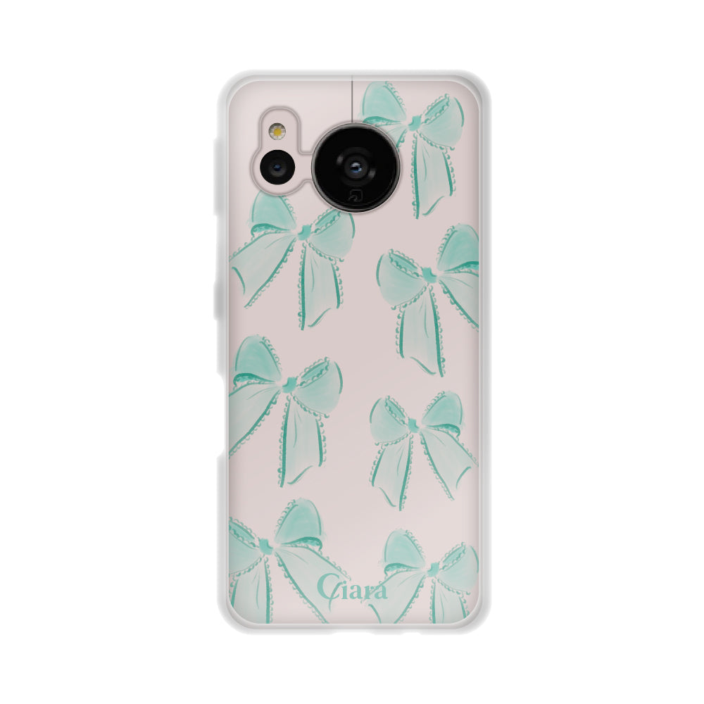 AQUOSSENSE7ケース クリアケース ウォーターリボン グリーン