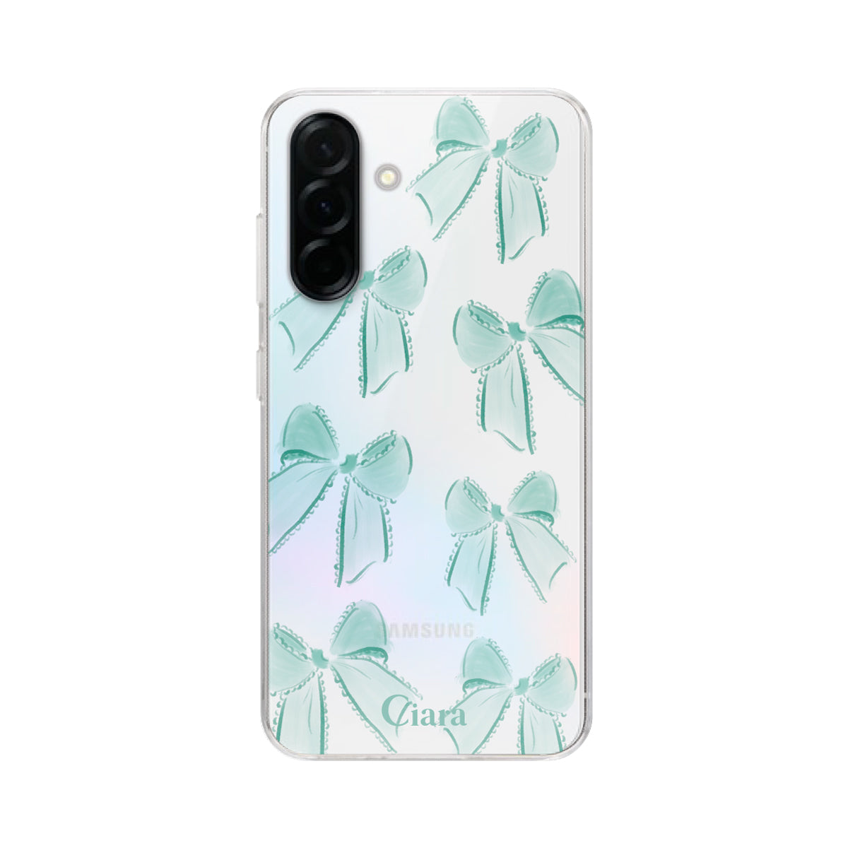 GalaxyA36 クリアケース ウォーターリボン グリーン