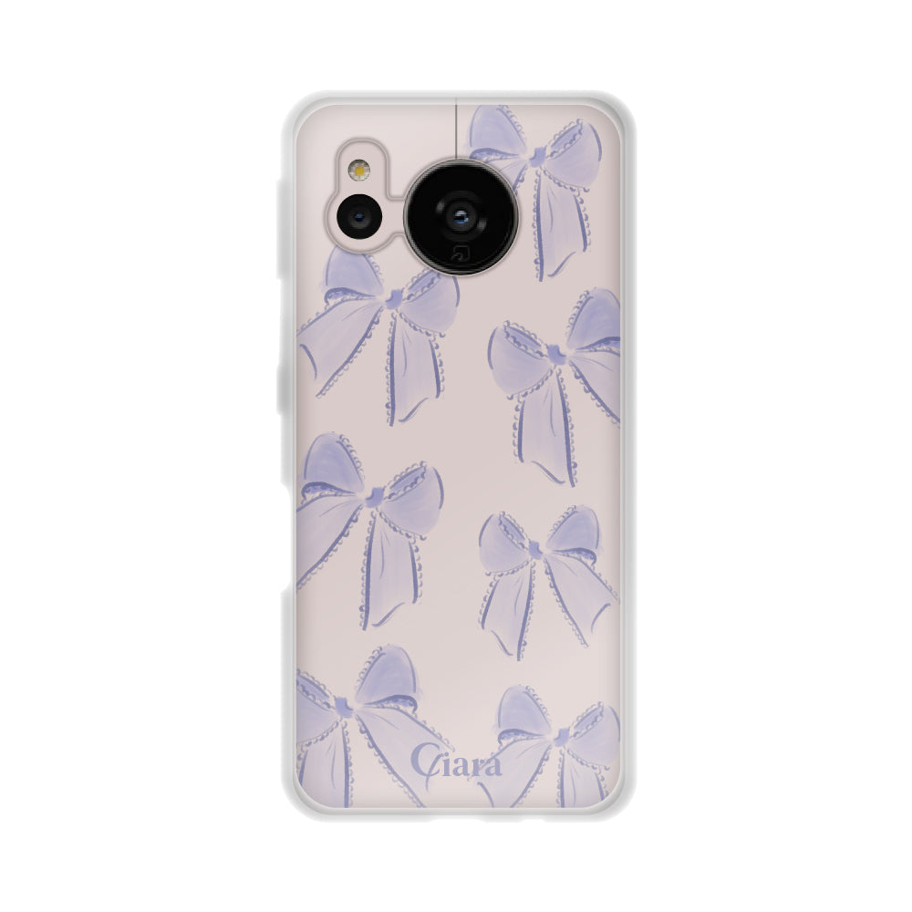 AQUOSSENSE7ケース クリアケース ウォーターリボン パープル