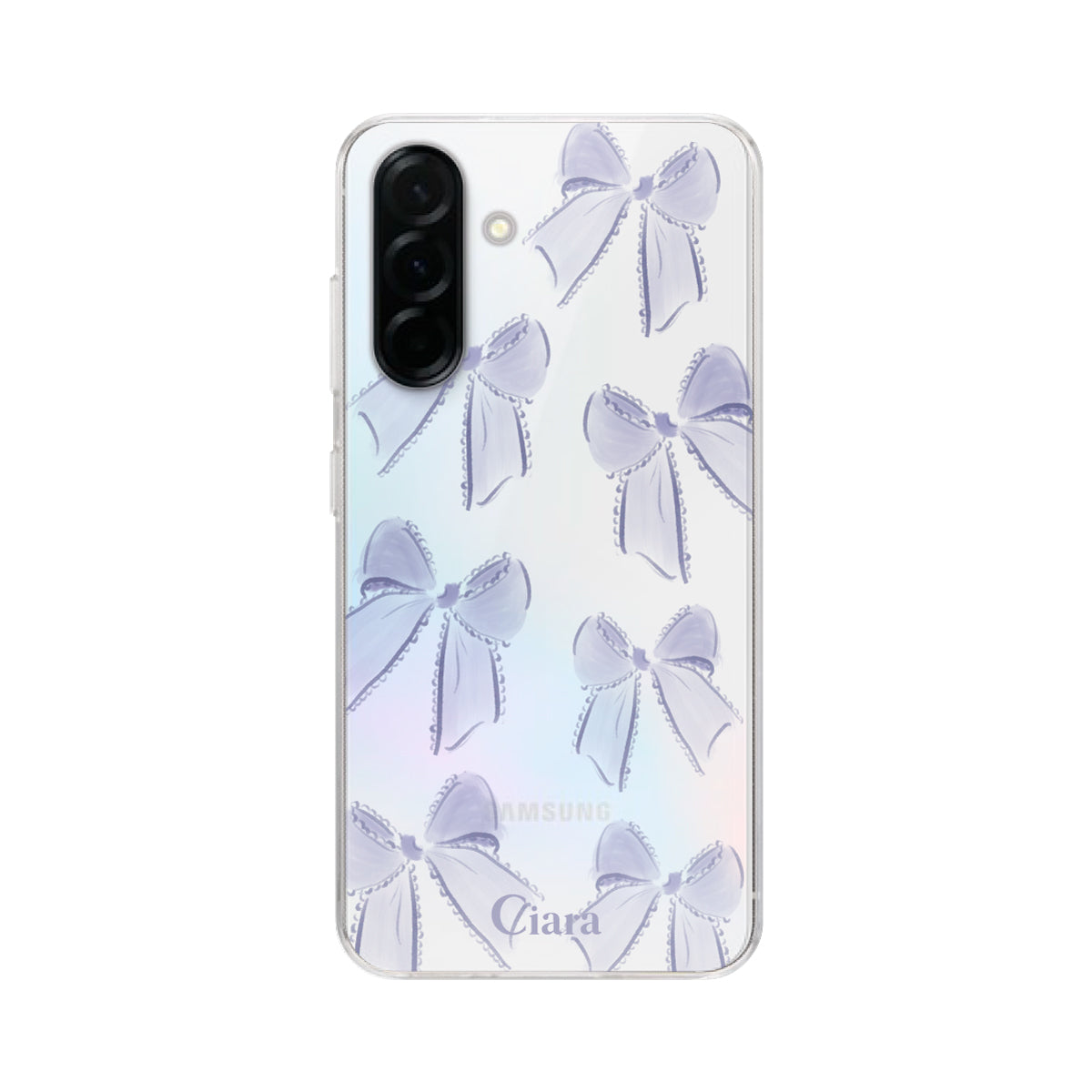 GalaxyA36 クリアケース ウォーターリボン パープル