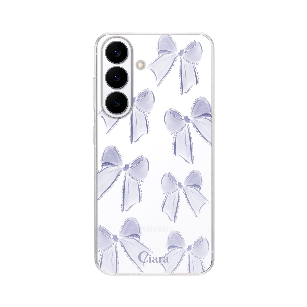 GalaxyS26 クリアケース ウォーターリボン パープル