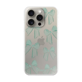 iPhone15Pro ハイブリッド クリアケース ウォーターリボン グリーン