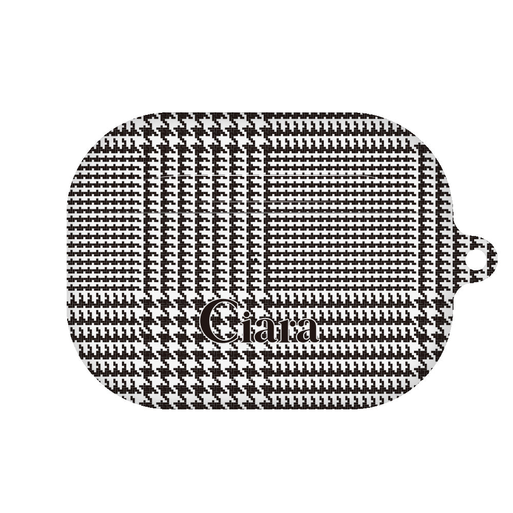 AirpodsProケース ハード グレンチェック ブラック