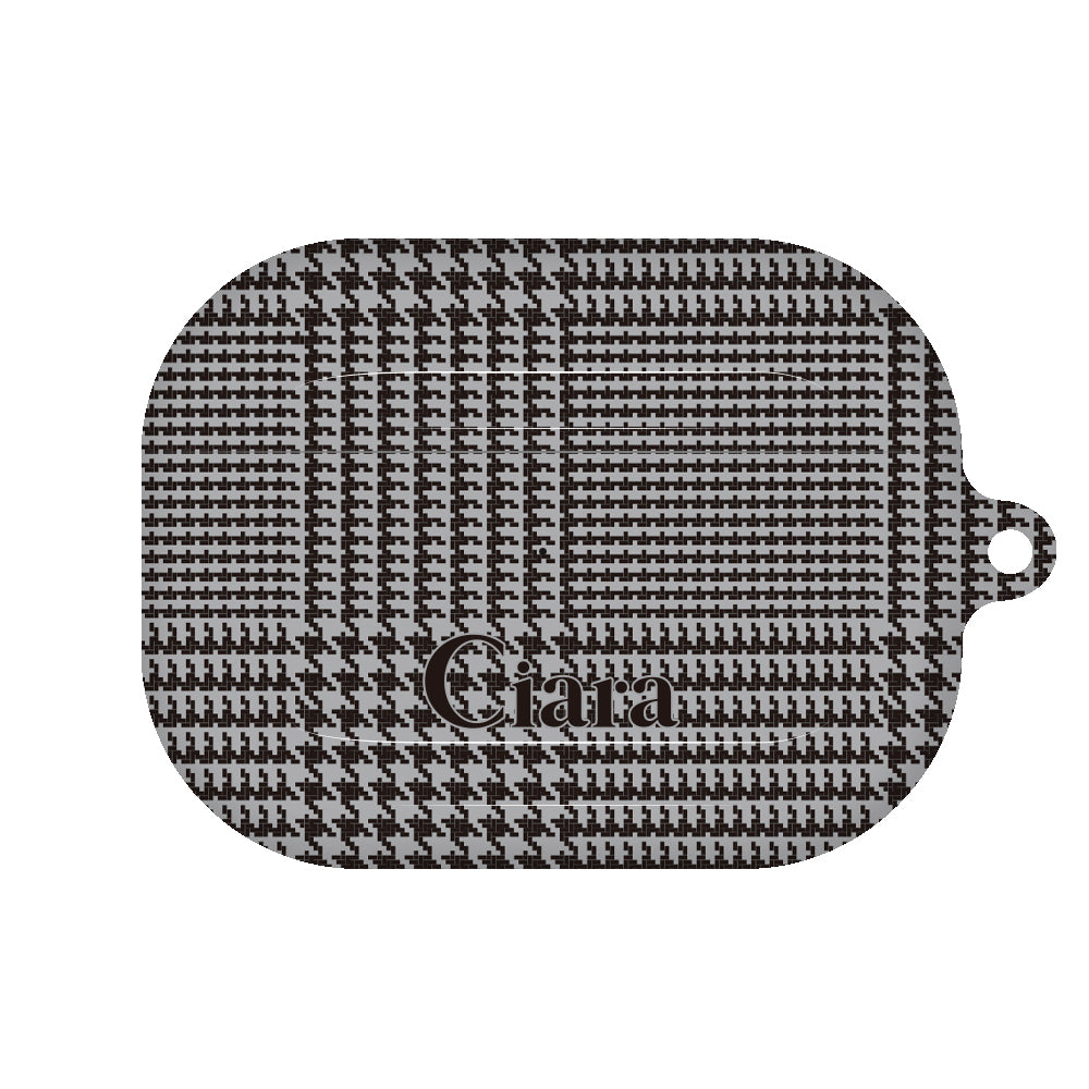 AirpodsProケース ハード グレンチェック グレー