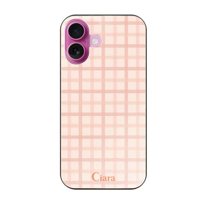 iPhoneケース ガラス 強化ガラスケース ブロックチェック