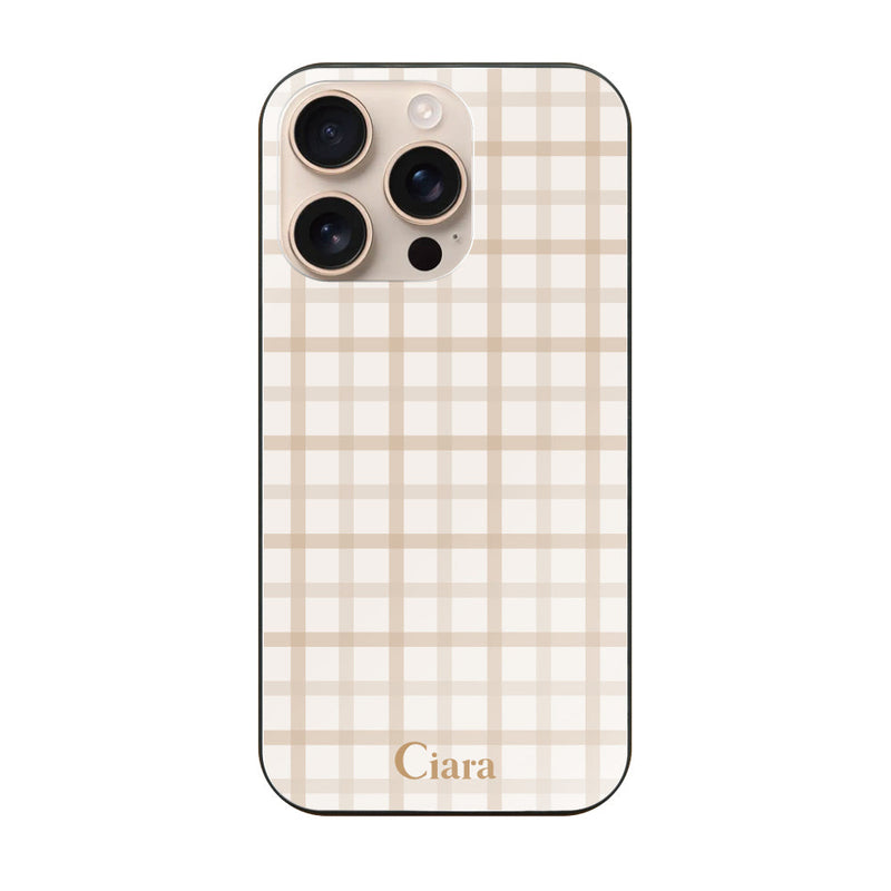iPhoneケース ガラス 強化ガラスケース ブロックチェック