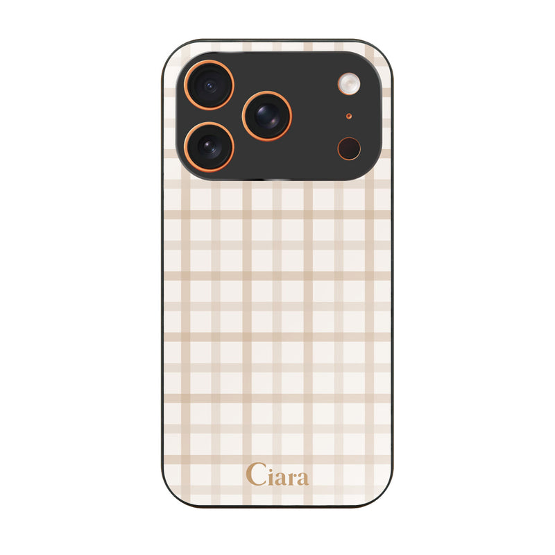 iPhoneケース ガラス 強化ガラスケース ブロックチェック