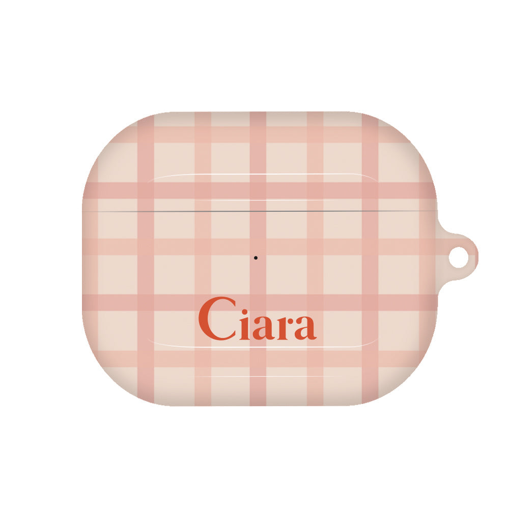 Airpods(第3世代)ケース ハード ブロックチェック ピンク