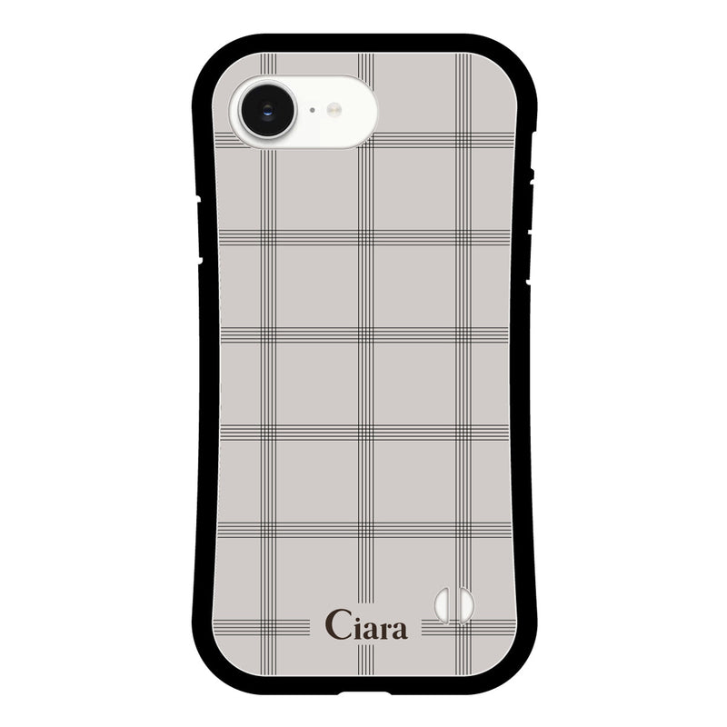 iPhoneケース グリップ 耐衝撃ケース グラフチェック