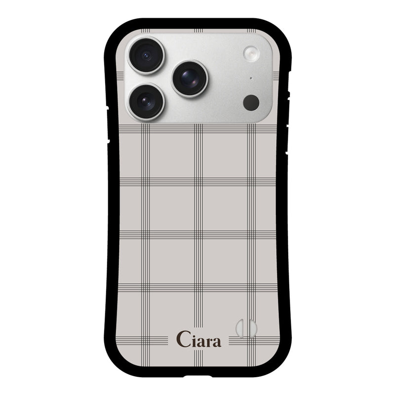 iPhoneケース グリップ 耐衝撃ケース グラフチェック