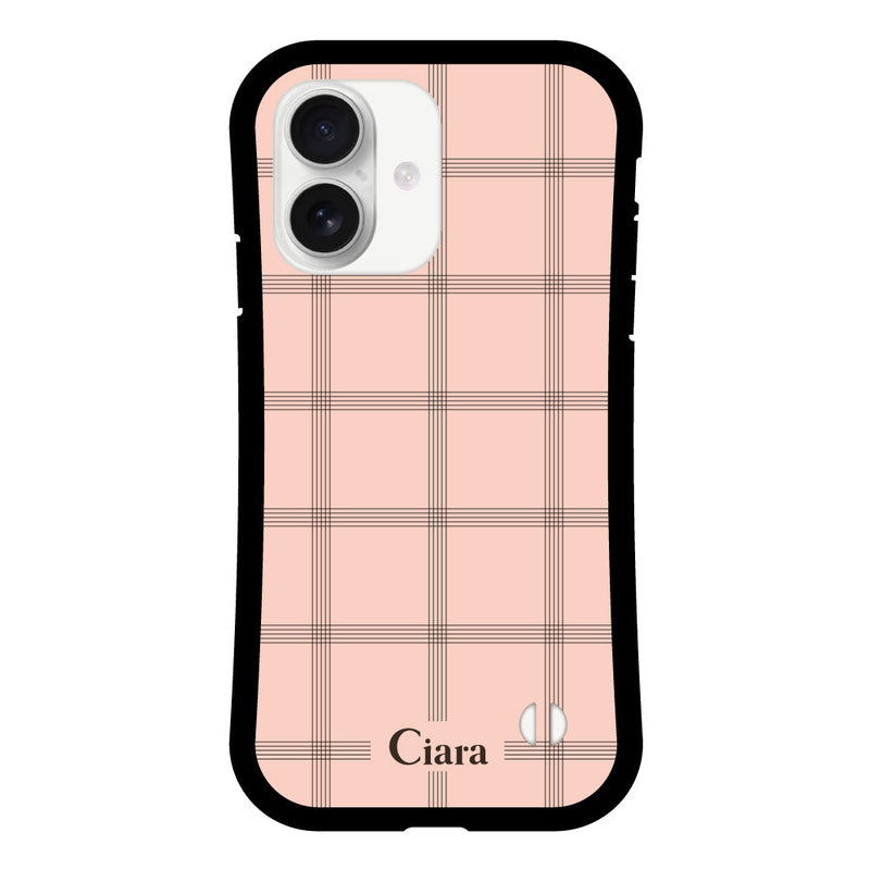 iPhoneケース グリップ 耐衝撃ケース グラフチェック