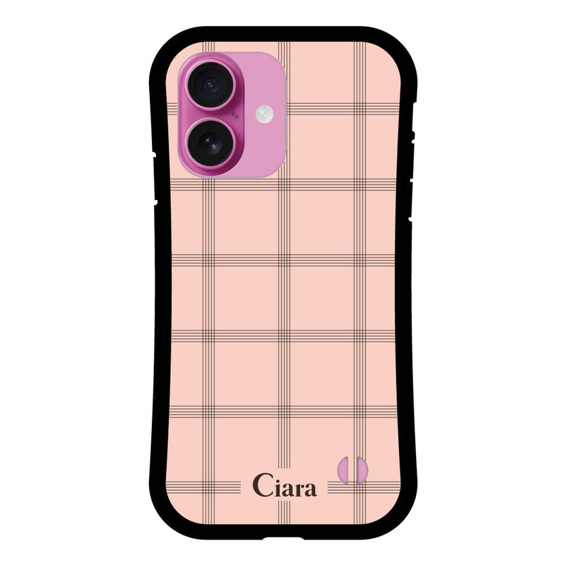 iPhoneケース グリップ 耐衝撃ケース グラフチェック