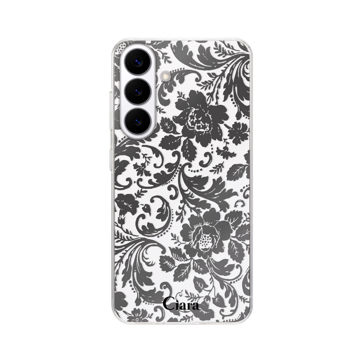 Galaxyケース】 クリア VINTAGE FLOWER(ヴィンテージフラワー