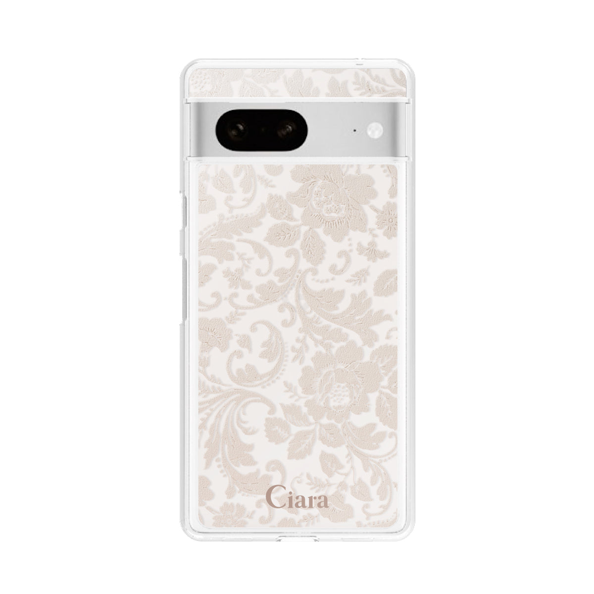 GooglePixel7 クリアケース ヴィンテージフラワー ピンク