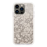 iPhone13Pro クッションバンパー 耐衝撃クリアケース ヴィンテージフラワー ピンク