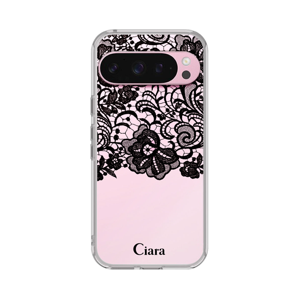 GooglePixelケース】 クリア FABRIC COLOR LACE(ファブリックカラー