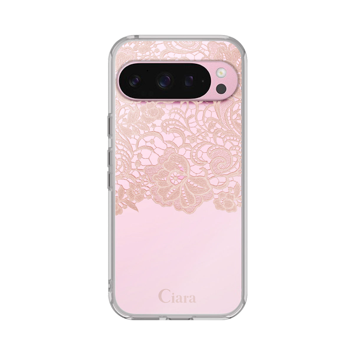GooglePixelケース】 クリア FABRIC COLOR LACE(ファブリックカラー