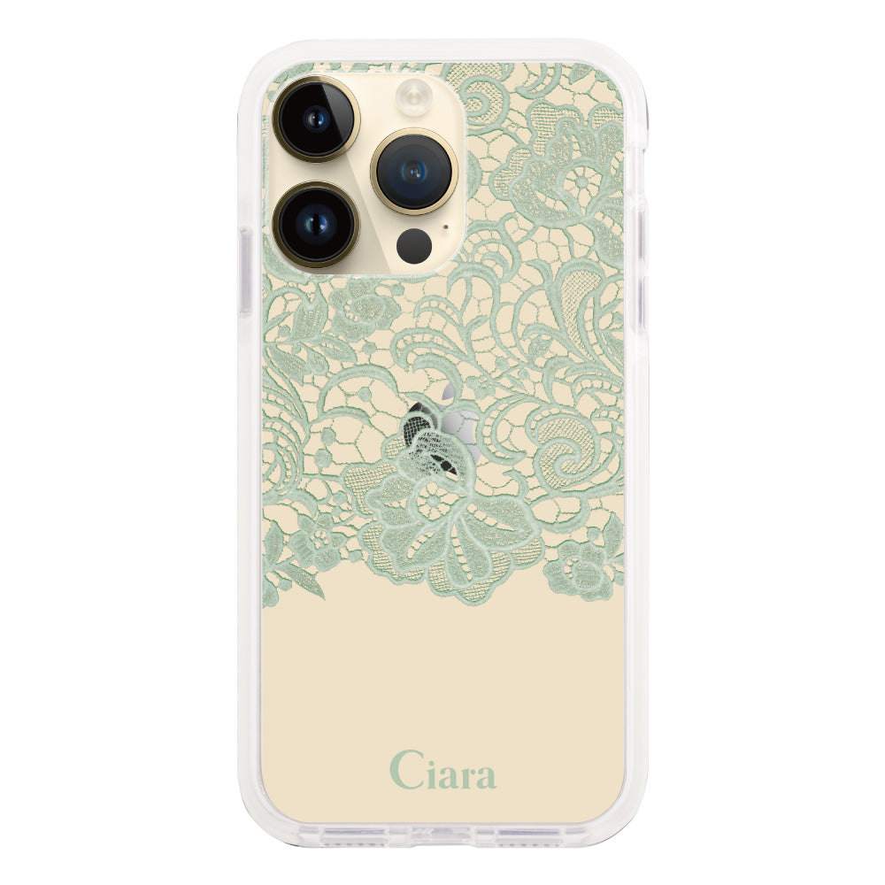 iPhoneケース】 クッションバンパー FABRIC COLOR LACE(ファブリック