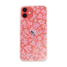 iPhone11 ハイブリッド クリアケース フロレ ピンク