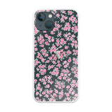 iPhone13mini ハイブリッド クリアケース フロレ ピンク