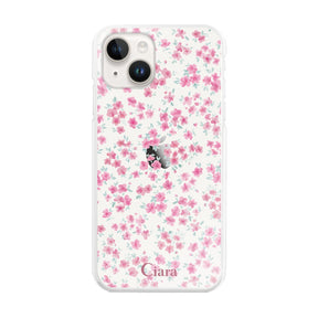 iPhone14 ハイブリッド クリアケース フロレ ピンク