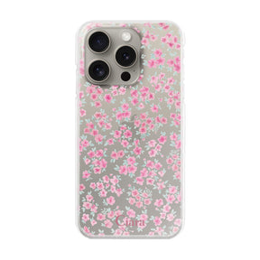 iPhone15Pro ハイブリッド クリアケース フロレ ピンク