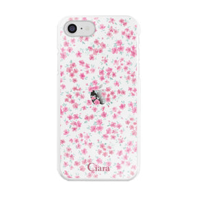 iPhone7/8/SE2/SE3 ハイブリッド クリアケース フロレ ピンク