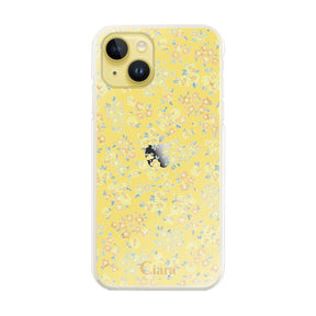 iPhone14Plus ハイブリッド クリアケース フロレ イエロー
