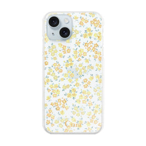 iPhone15Plus ハイブリッド クリアケース フロレ イエロー