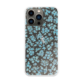 iPhone13Pro ハイブリッド クリアケース フロレ ブルー