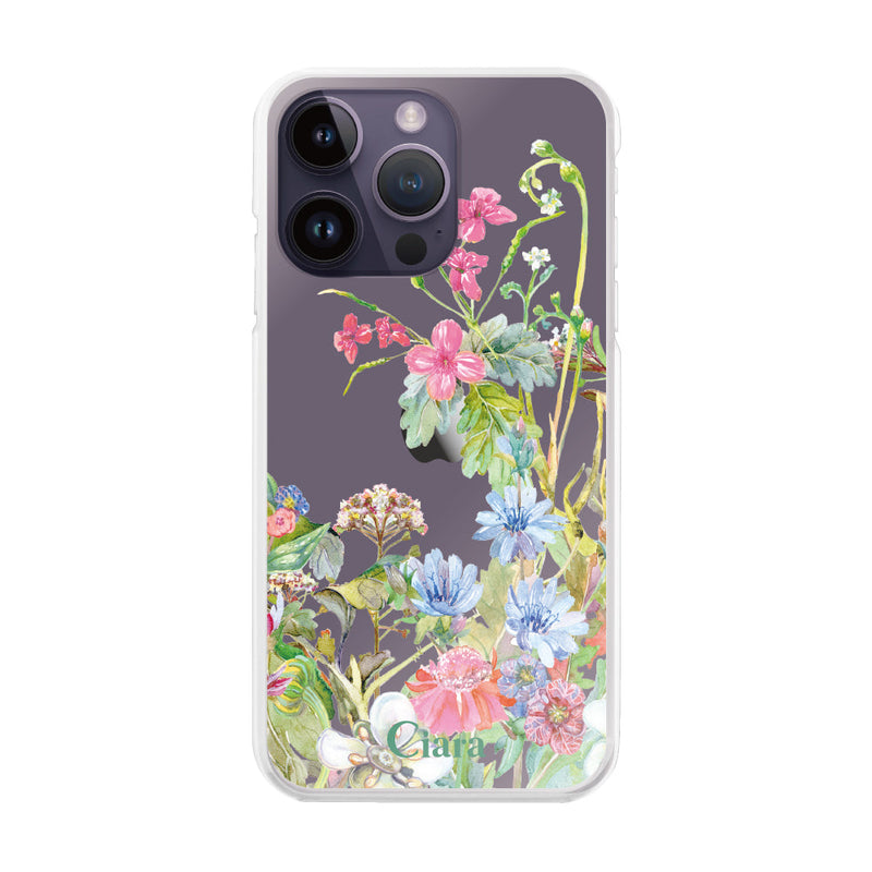 iPhoneケース ハイブリッド クリアケース ボタニカルフラワー