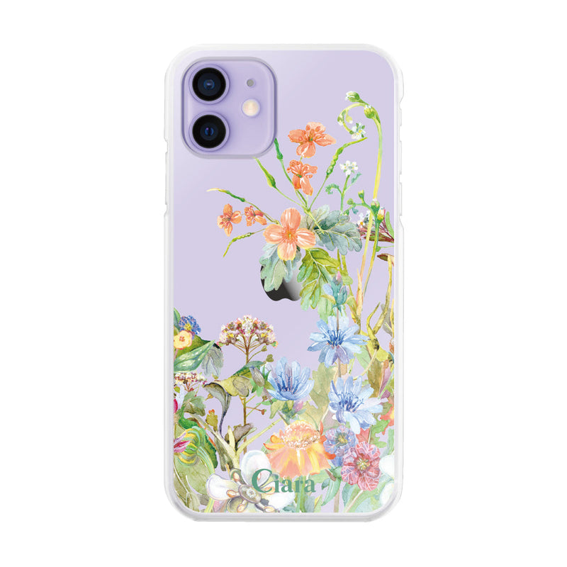 iPhoneケース ハイブリッド クリアケース ボタニカルフラワー