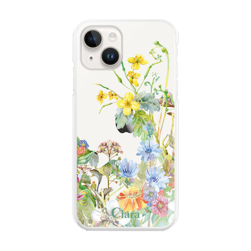 iPhoneケース ハイブリッド クリアケース ボタニカルフラワー