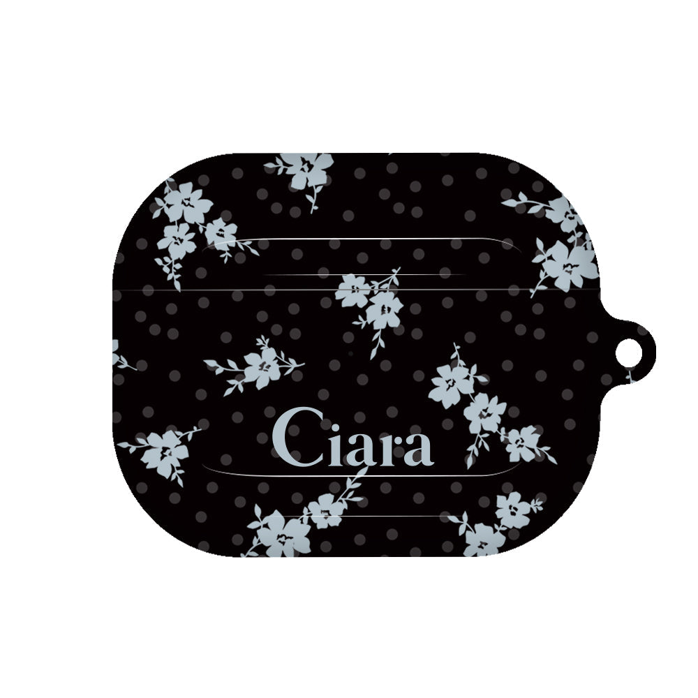 Airpods(第3世代)ケース ハード ドットフラワー ブラック