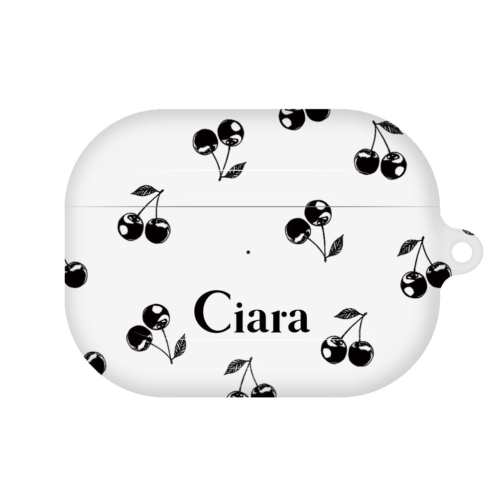 AirpodsProケース ハード ロマンティックチェリー ブラック